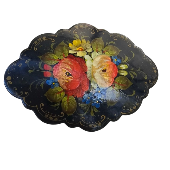 Floral Enamel Brooch with Vibrant Colors - Picture 1 of 9